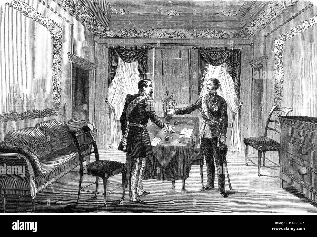 Sardinische Krieg 1859 Treffen Zwischen Kaiser Napoleon Iii