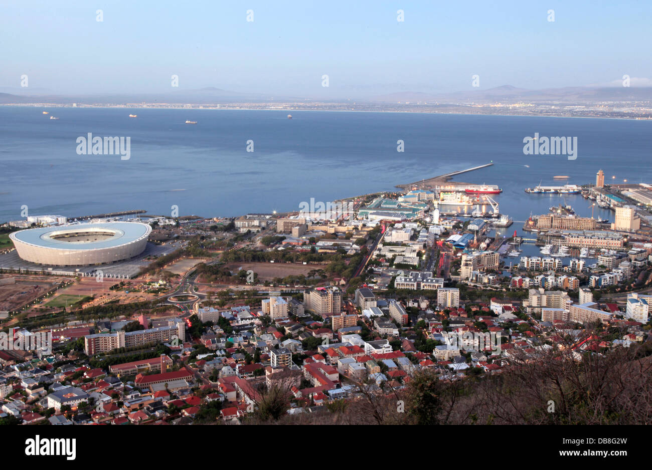 Kapstadt-Stadion und der Victoria und Alfred Waterfront, Cape Town Stockfoto