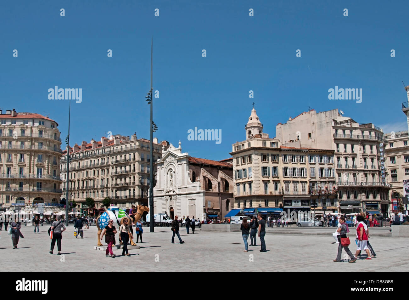 Marseille Frankreich alte Vieux Port Französisch Quai des Belges Stockfoto