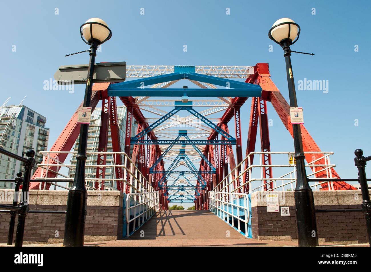 Detroit-Brücke, Salford Quays, Manchester, UK Stockfoto