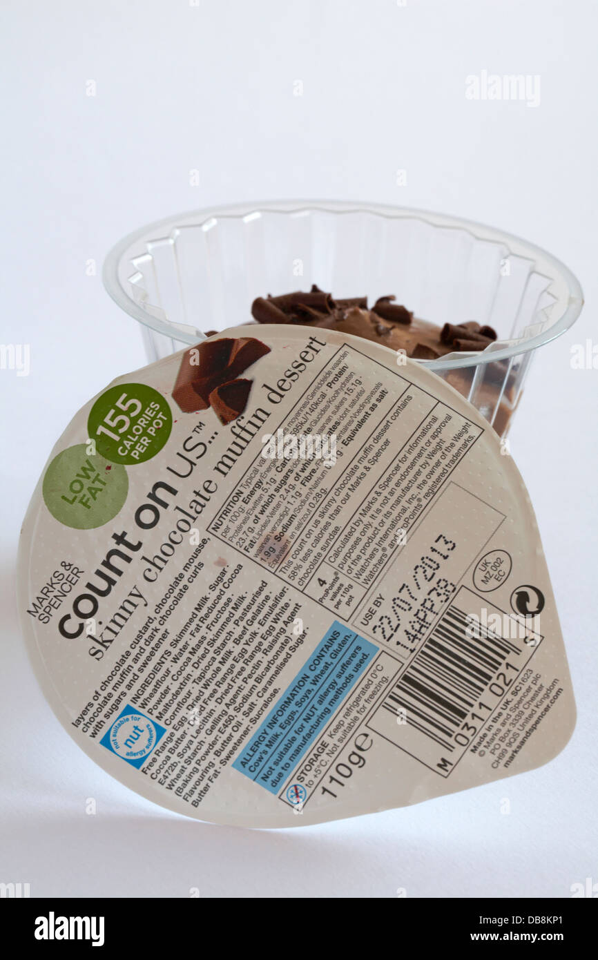 Marks & Spencer auf uns zählen skinny Schoko-Muffin-Dessert Stockfoto
