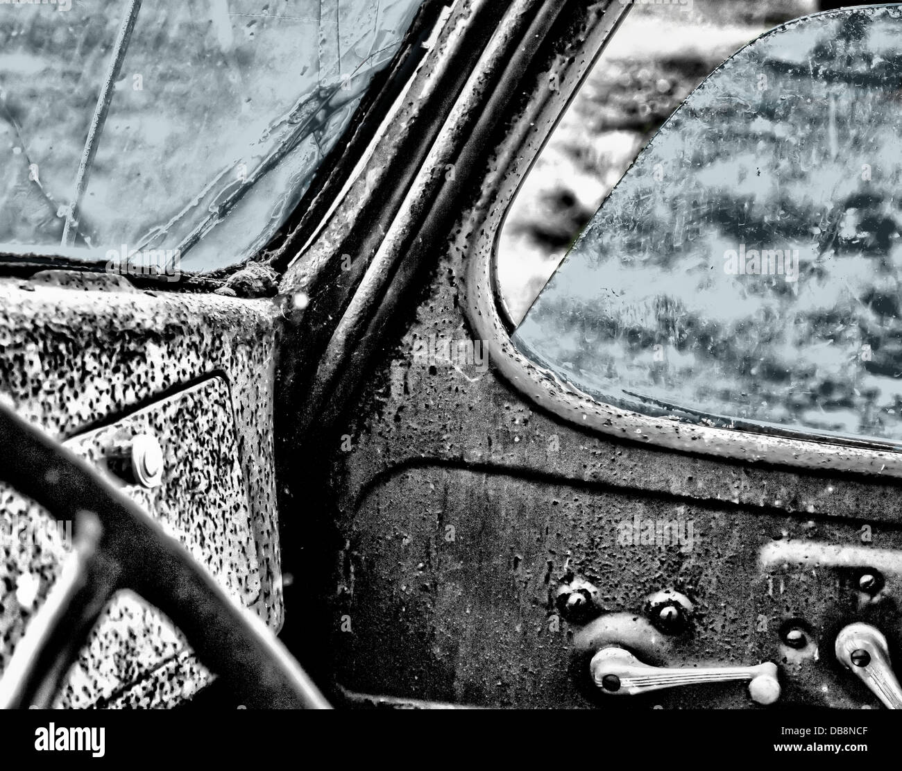 Innenausstattung Lkw Oldtimer Oldtimer auto Stockfoto