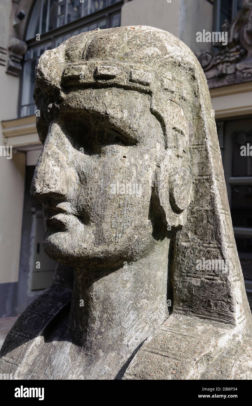 Jugendstil-Gebäude in Alberta Iela 2 in Riga, Lettland, Europa. UNESCO-Welterbe Stockfoto