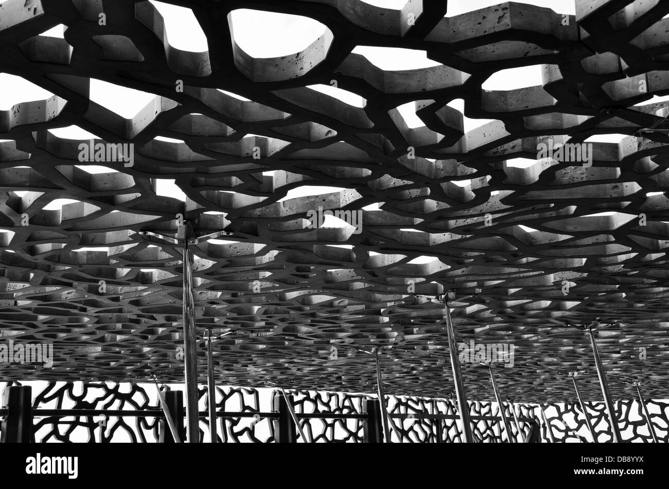 MuCem Museum in Marseille--Gitterwerk Schale faserverstärkter Beton Stockfoto