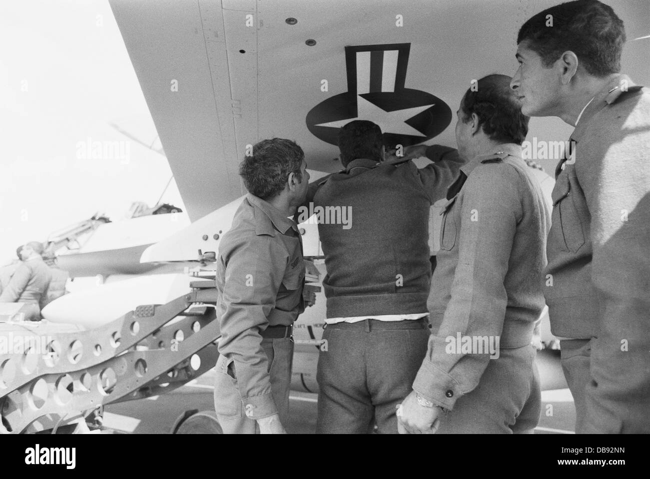 Während einer Zeremonie in Kairo West Air Base im Jahr 1982 erhielt Ägypten die erste Partie der f-16 Kämpfer. Stockfoto