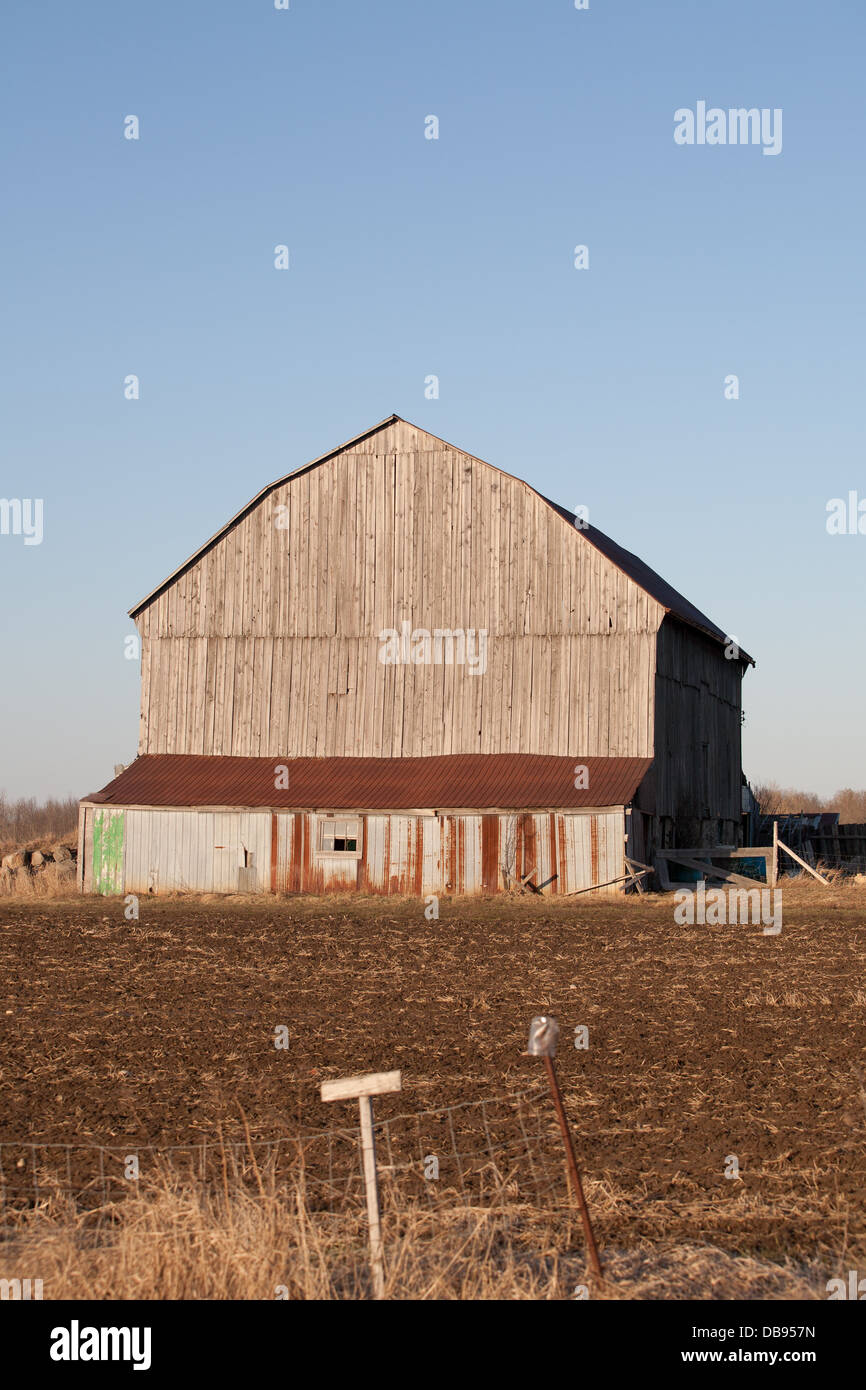 Eine Scheune in einem Bauern-Feld. Stockfoto