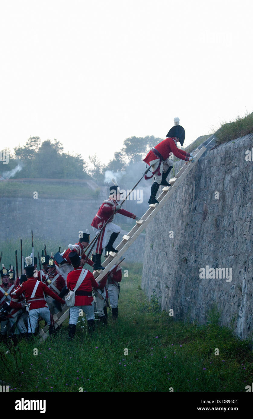 Kanada, Ontario, Fort Erie. Krieg von 1812-Re-Enactment der Belagerung von Fort Erie Stockfoto