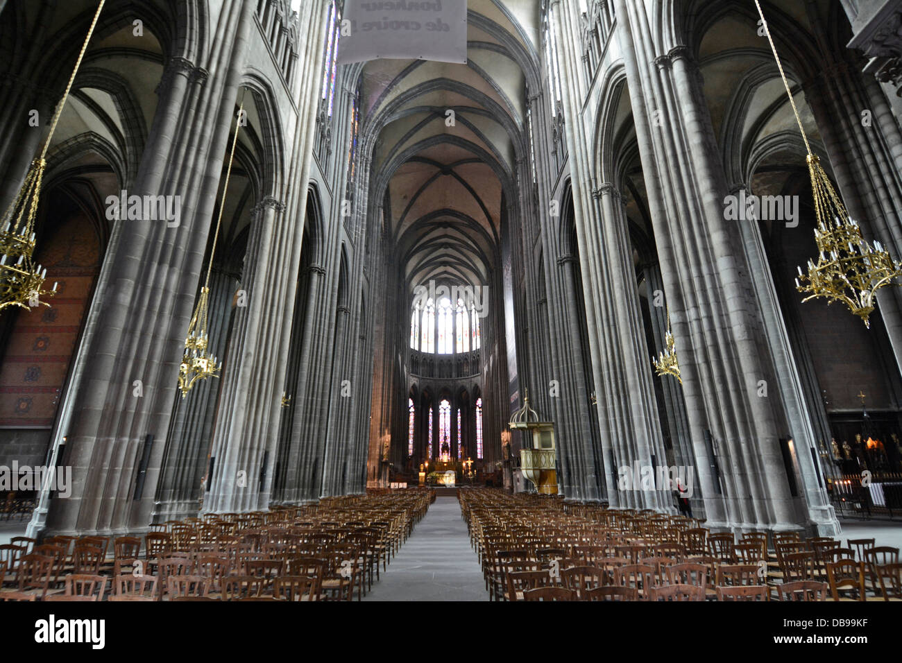 Kathedrale von Clermont-Ferrand oder Notre-Dame-de-Assomption, Clermont-Ferrand, Puy de Dome, Auvergne, Frankreich Stockfoto