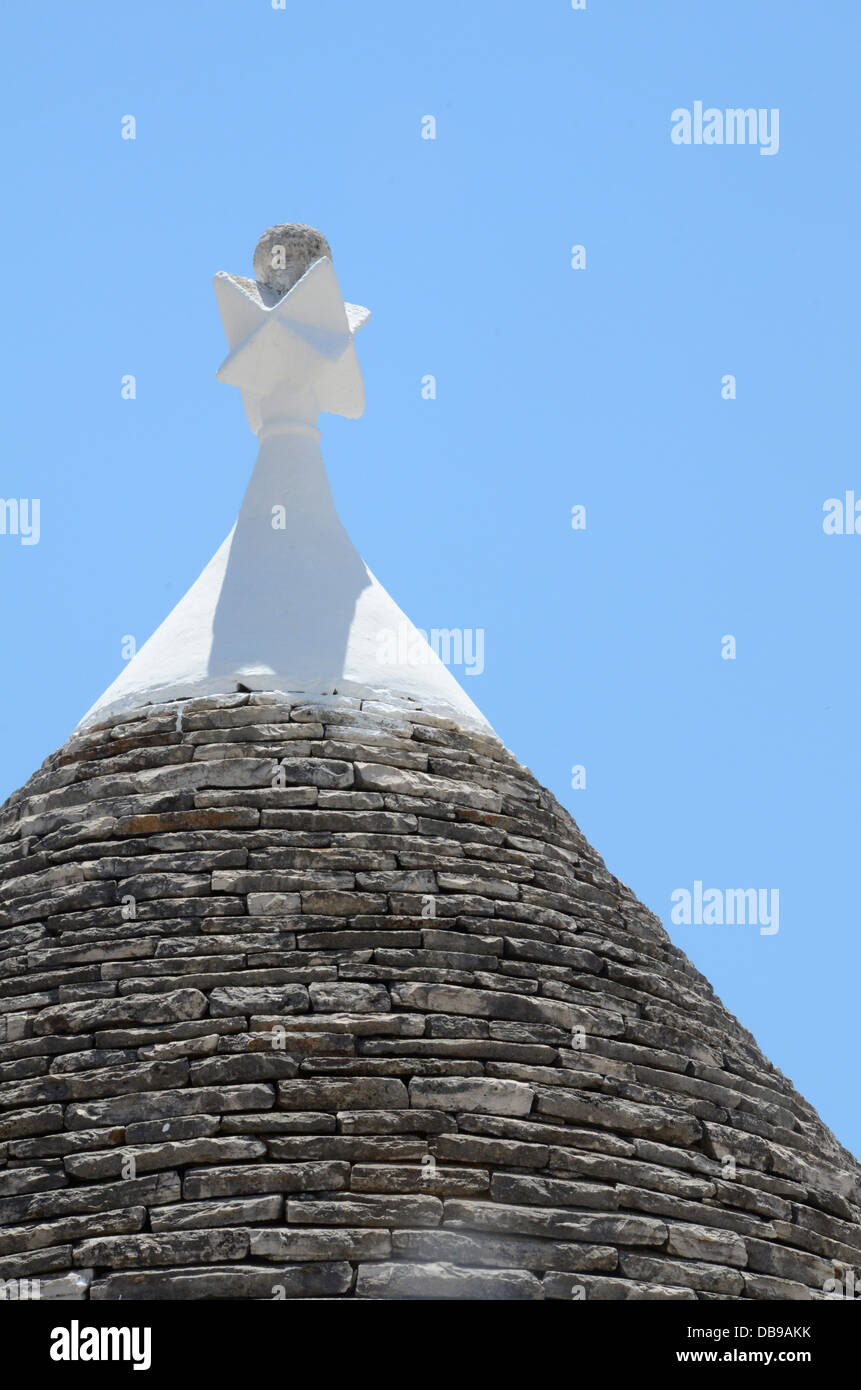Dach der Trullo, Alberobello, Apulien, Italien Stockfoto