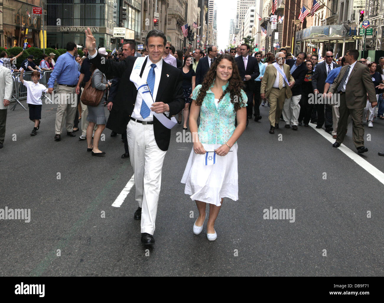 Gouverneur Andrew Cuomo, Michaela Cuomo Israel Parade zum 63. Jahrestag der Staat Israel mit neuen Bands New York City, USA - 04.06.11 Stockfoto