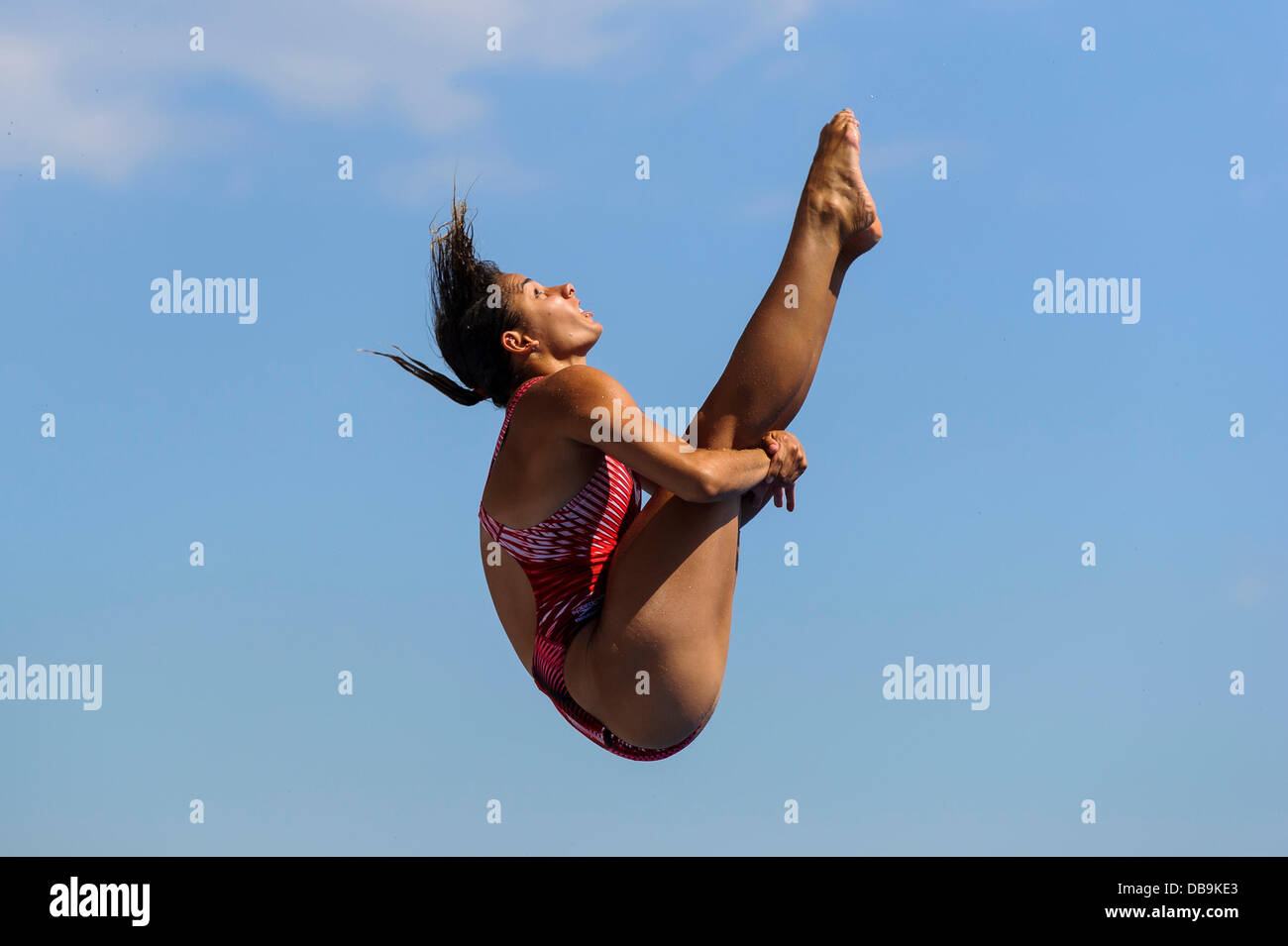 Barcelona, Spanien. 26. Juli 2013. Ware Pamela von Kanada (CAN) in Aktion während der Damen 3m Sprungbrett Tauchen-Vorrunde am 7. Tag des die 2013 FINA Weltmeisterschaften in die Piscina Municipal de Montjuic. Bildnachweis: Aktion Plus Sport/Alamy Live-Nachrichten Stockfoto