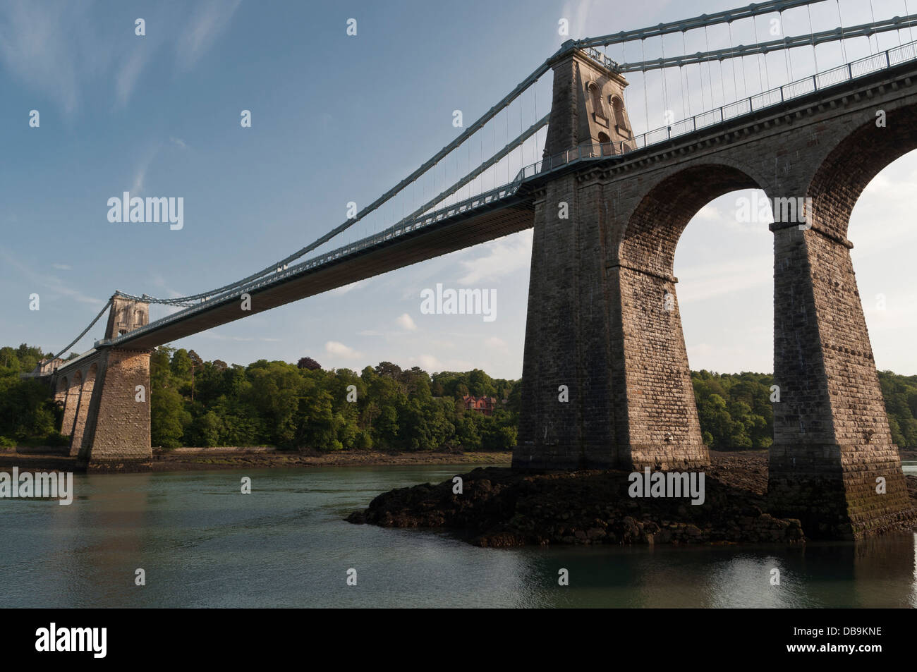 Menai Bridge Porthaethwy Menai Straits Anglesey Nordwales Stockfoto