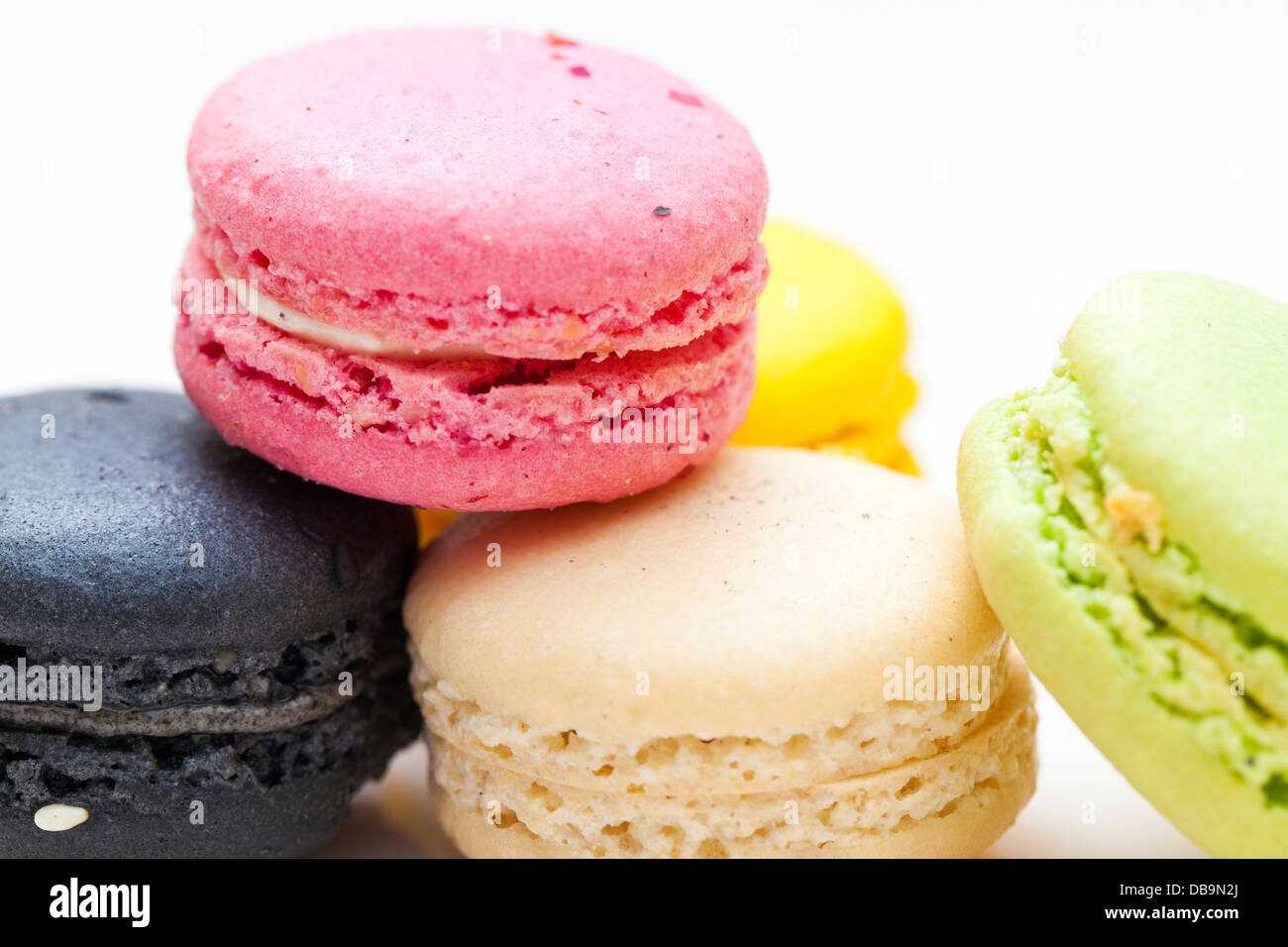 Französische Dessert macarons Stockfoto