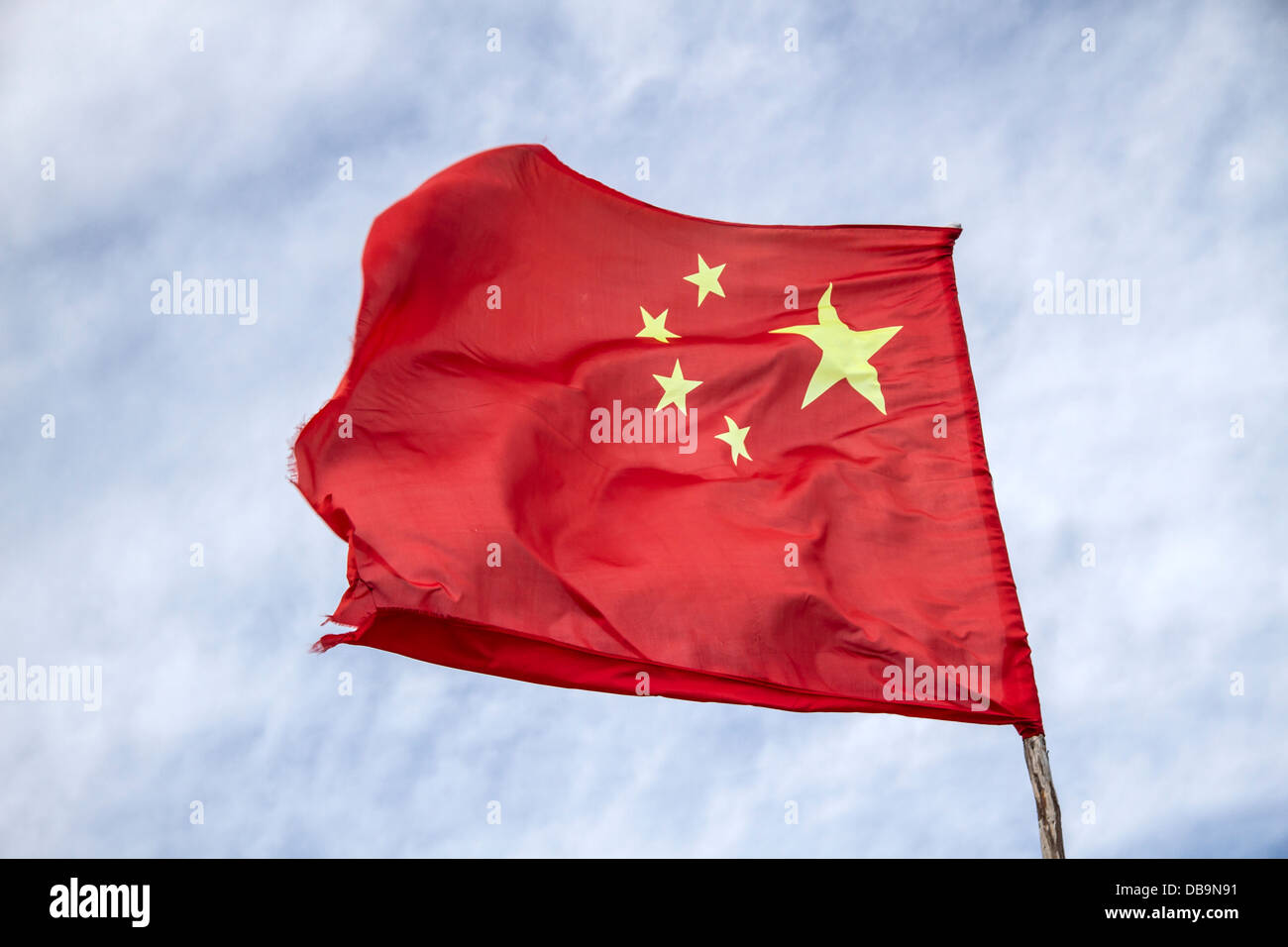 Die Flagge der Volksrepublik China Stockfoto