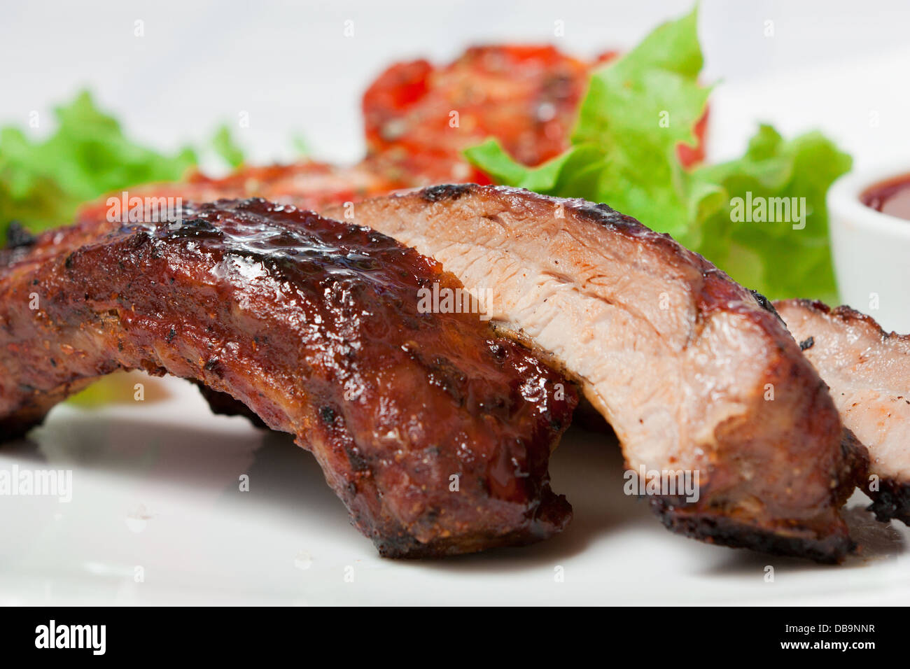 Stücke von Fleisch closeup Stockfoto