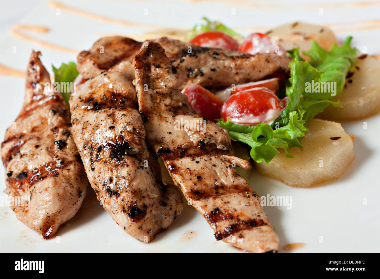 Stücke von Fleisch closeup Stockfoto