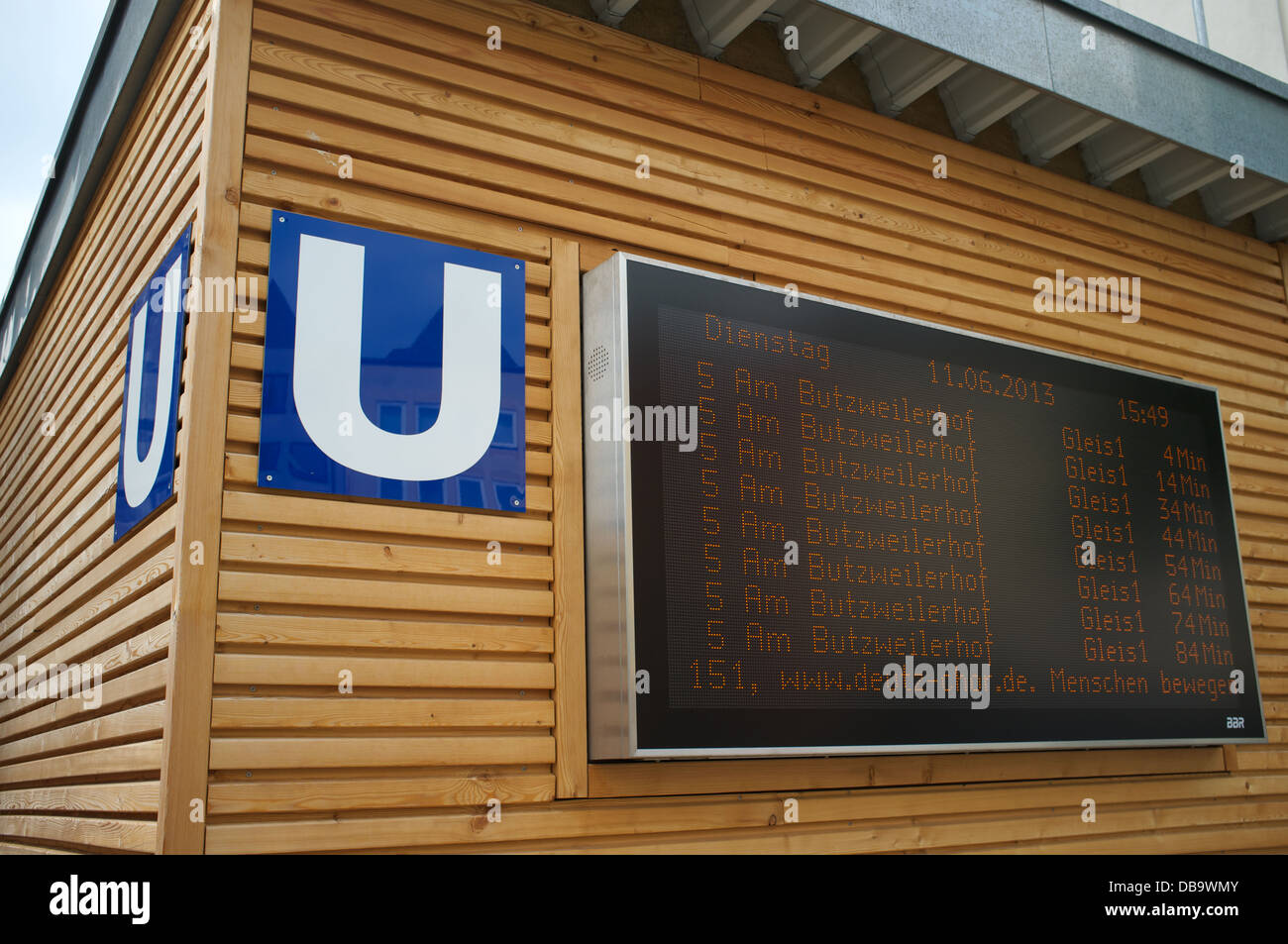 U-Bahn (u-Bahn) Station Köln Stockfoto