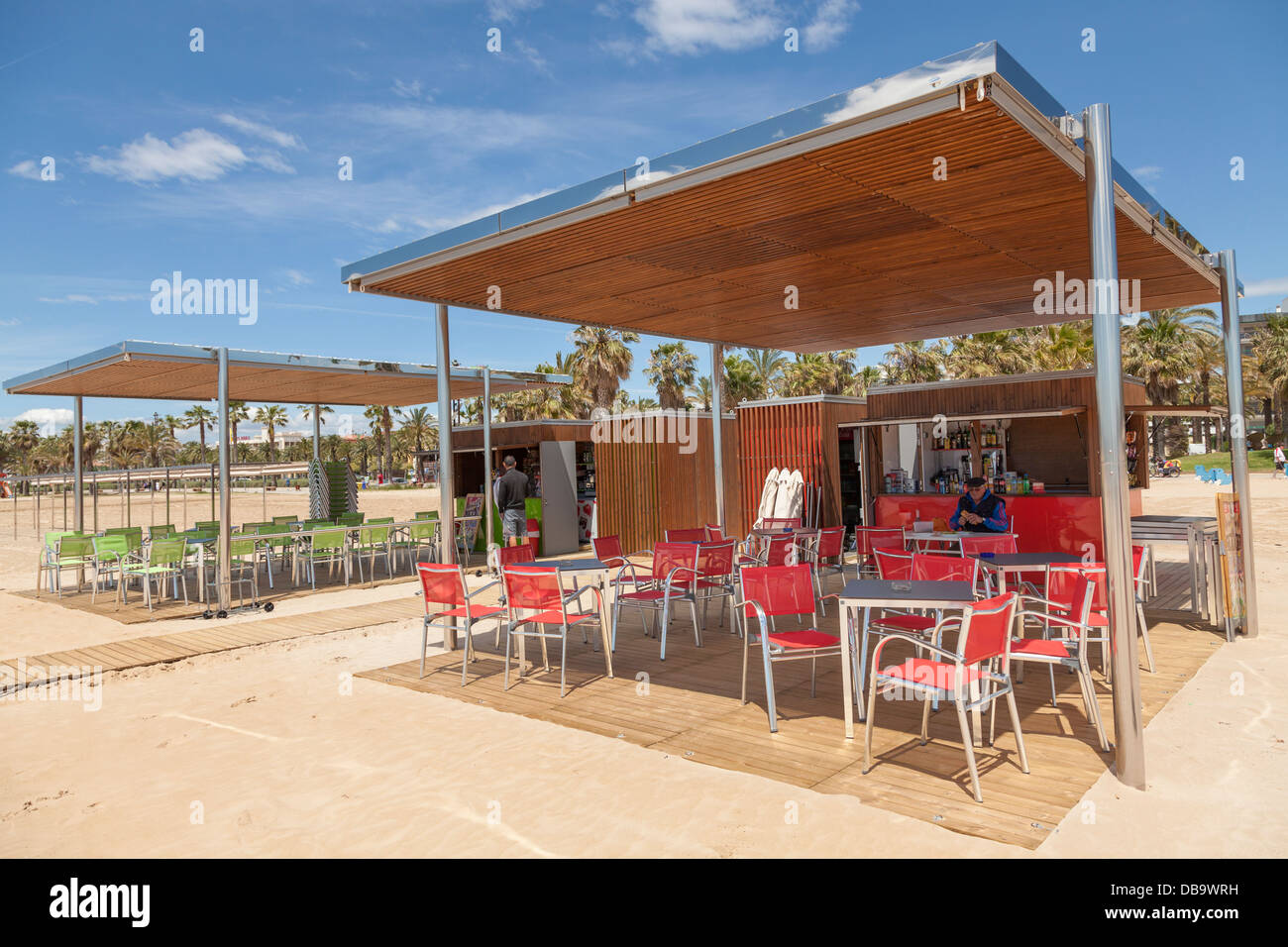 Strandcafé mit festen Schutz Stockfoto