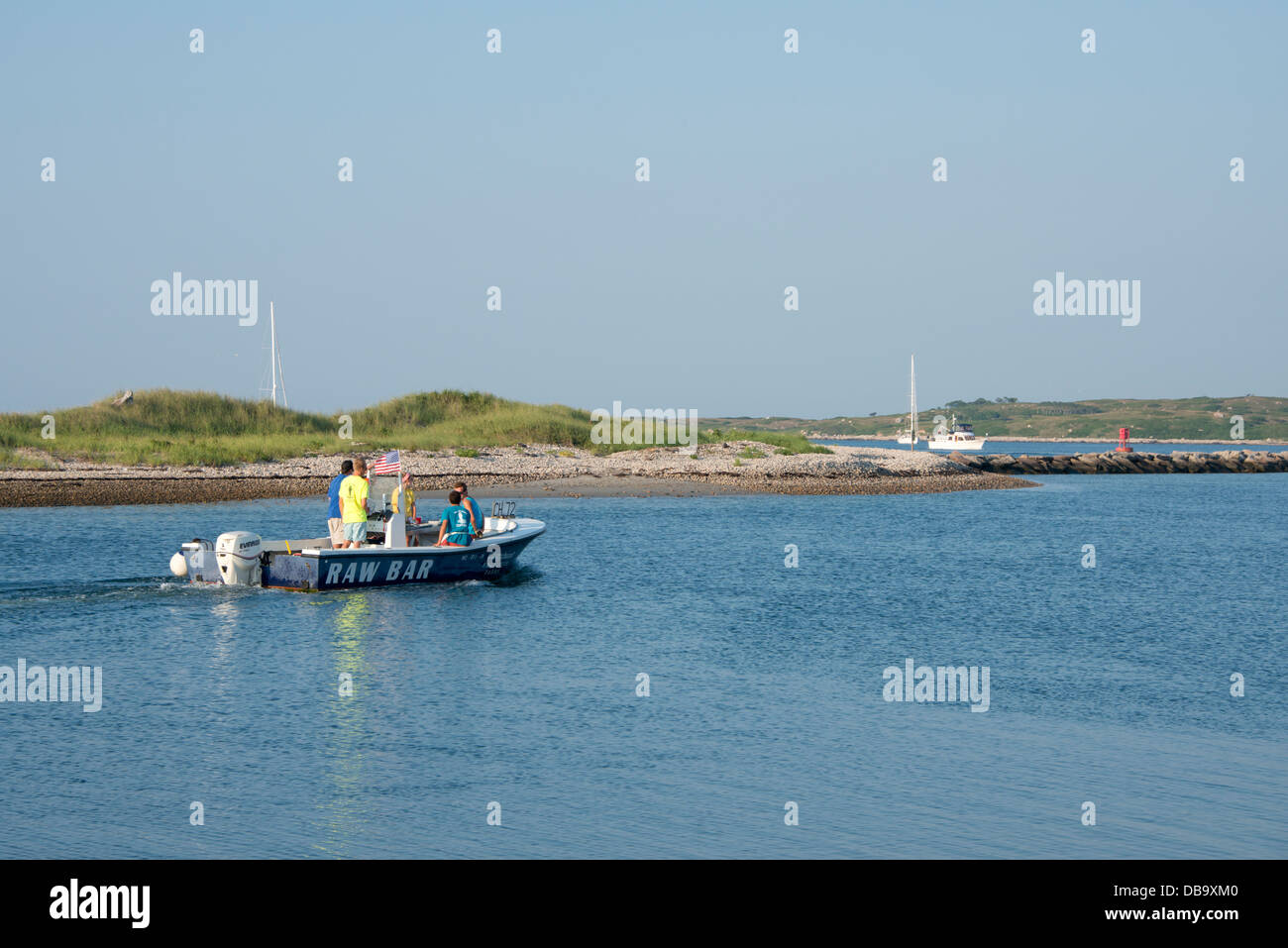 Massachusetts, Elizabeth Islands Cuttyhunk Island, Gosnold. Schwimmende roh-Bar. Stockfoto