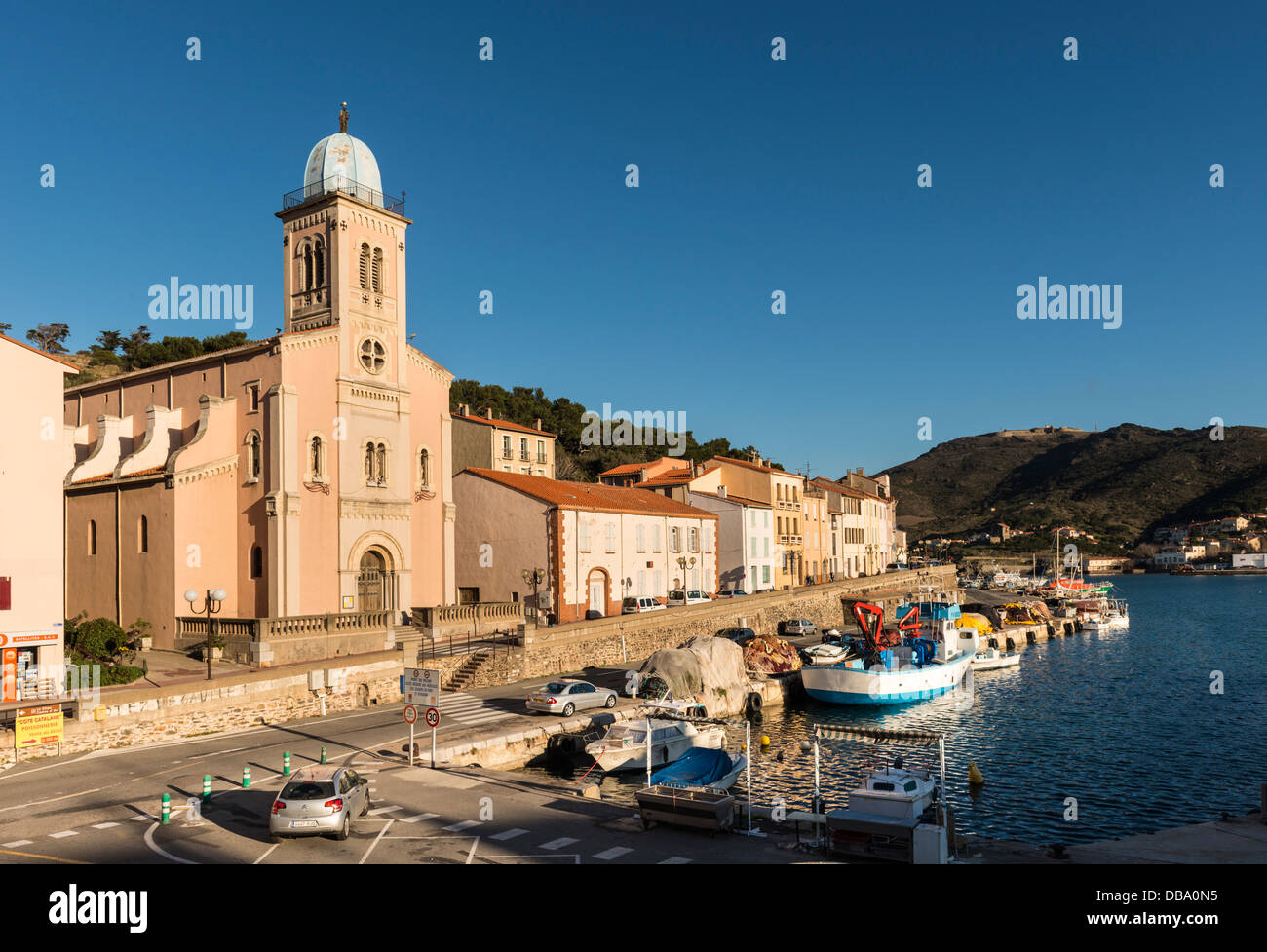 Eglise Notre-Dame De La Bonne Nouvelle, Port Vendres, Pyrénées-Orientales, Languedoc-Roussillon Stockfoto