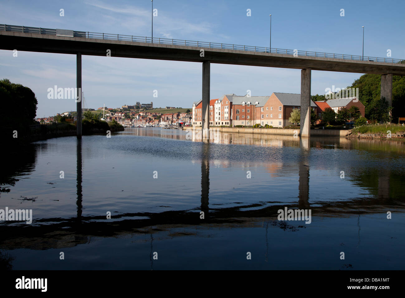 Whitby Fluß Esk North Yorkshire Moors Stockfoto