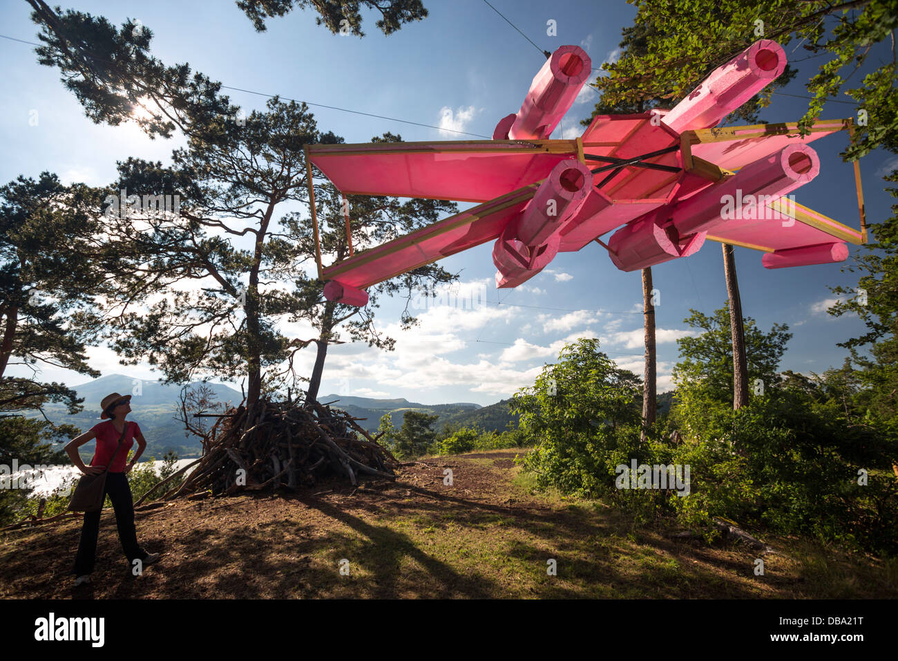 Ein Guillaume Namensgeber Werk mit dem Titel "natürliche X.Wing / Sancy Contre-Attaque" durch den französischen bildender Künstler (Puy de Dôme - Frankreich). Stockfoto