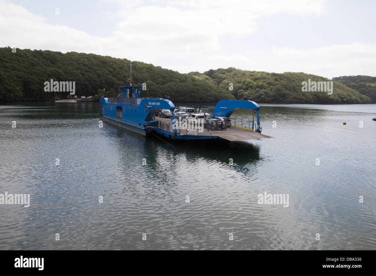 Schwimmende Brücke King Harry Ferry The King Harry Ferry Bridge Fahrzeugverkehr Kette Fähre Stockfoto