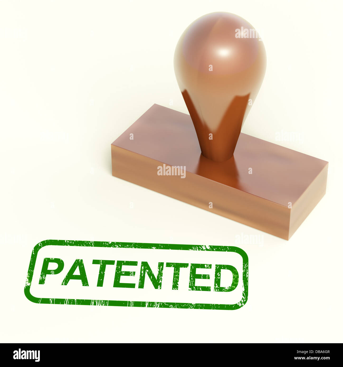 Patentierte Stempel zeigt Marken-, Patent- oder registrierte Stockfoto