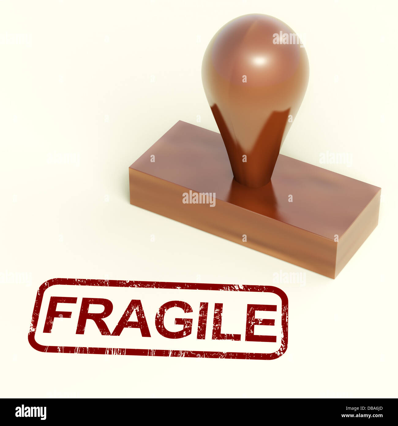 Fragile Dienststempelabdruck, der zerbrechlichen Produkte für die Lieferung Stockfoto