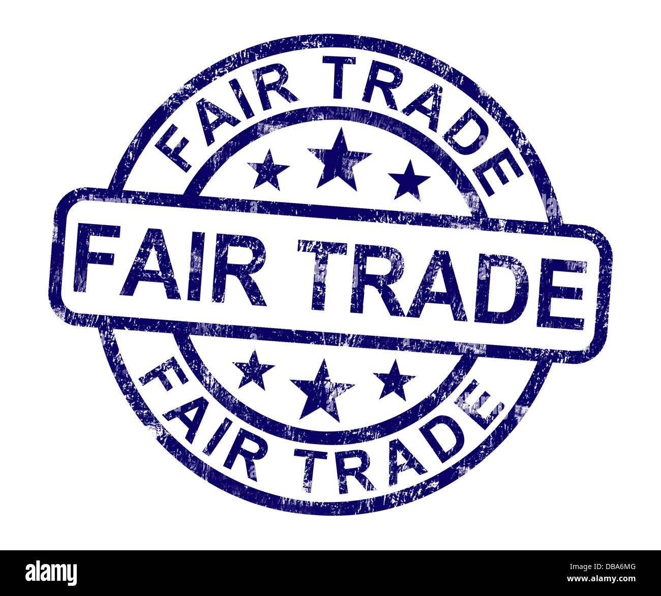 Fair-Trade-Stempel zeigt ethische Produkte Stockfoto