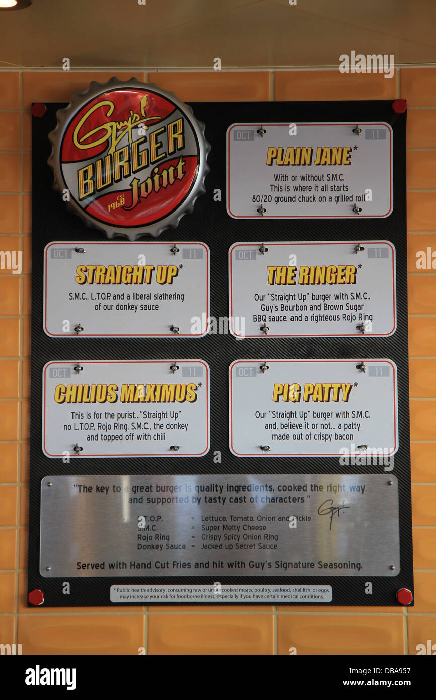 Burger joint auf Royal Caribbean Kreuzfahrtschiff Stockfoto