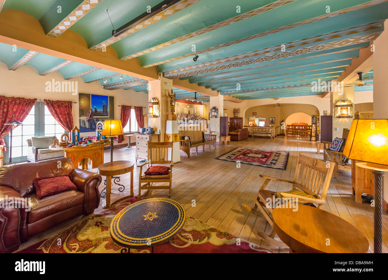Innere des historischen La Posada Hotel Winslow, Arizona, USA Stockfoto