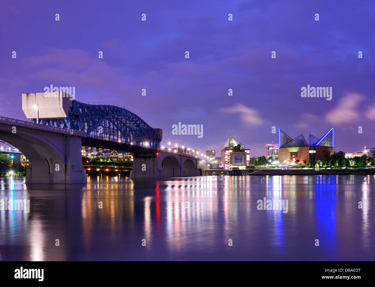 Die Innenstadt von Chattanooga, Tennessee, USA. Stockfoto