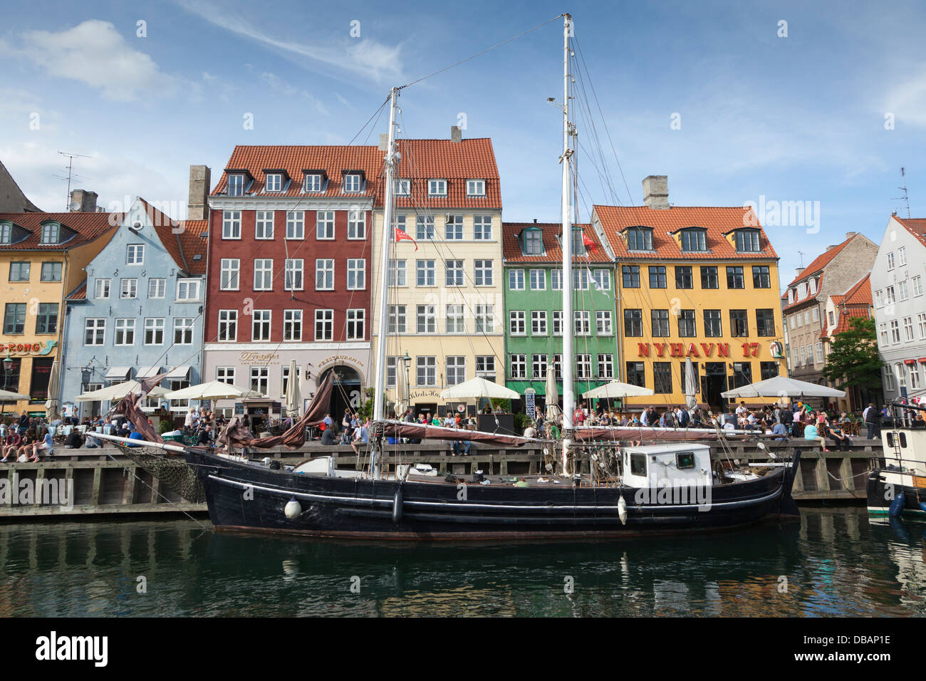 Nyhavn in Kopenhagen Stockfoto