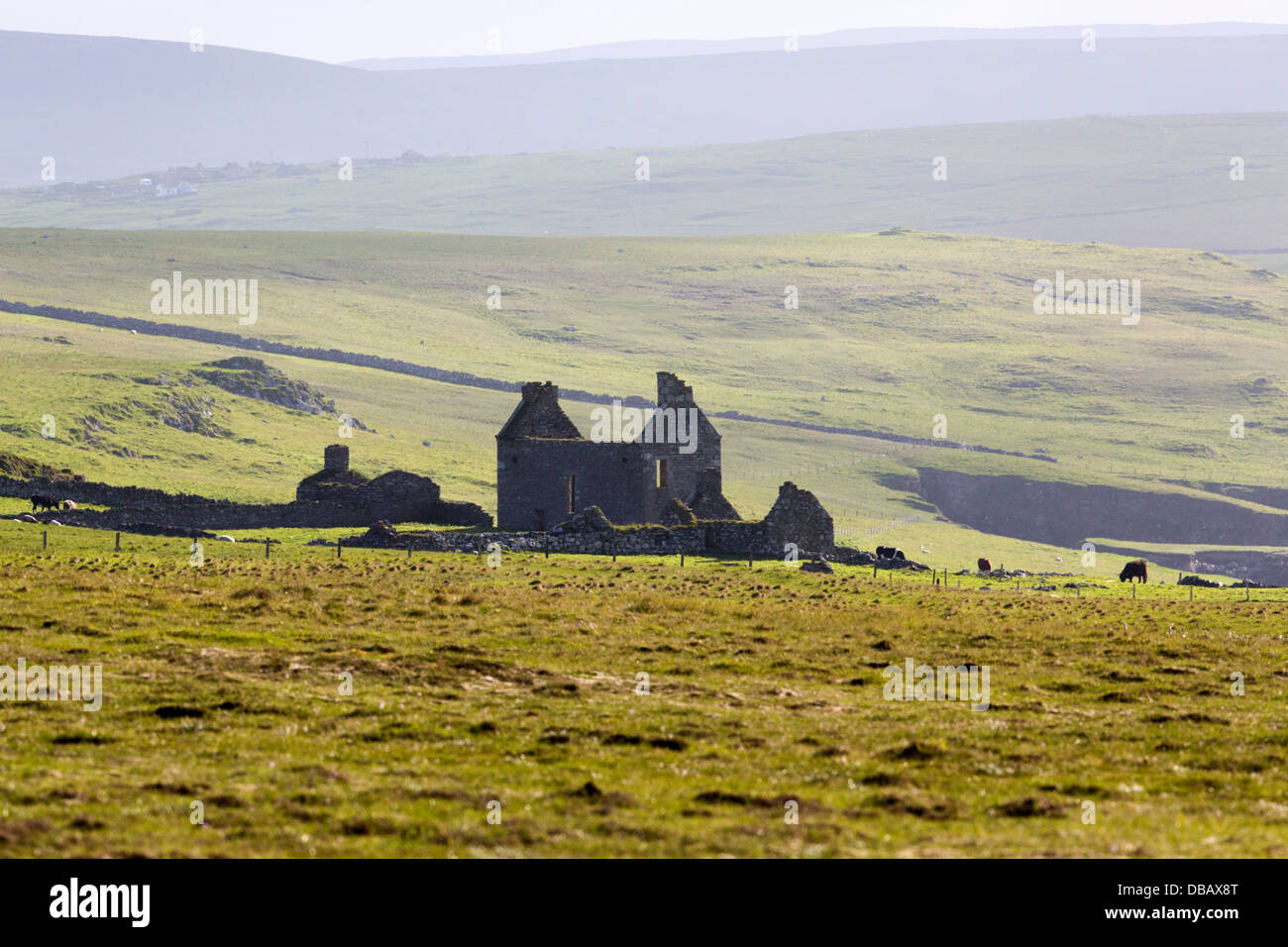 Fetlar; Verfallenes Haus; Shetland; UK Stockfoto