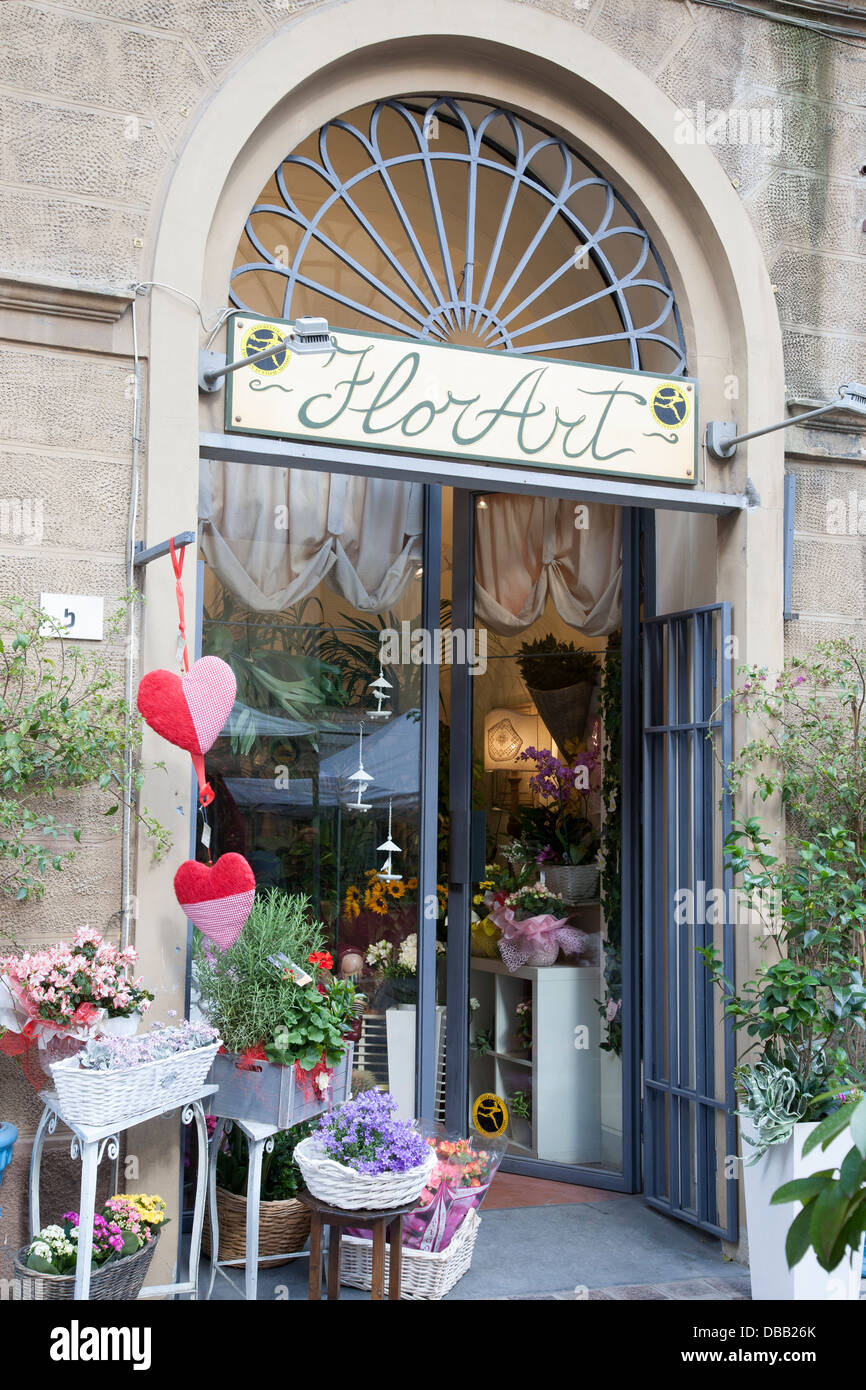 Florart Florist in Via Guglielmo Oberdan Street; Pisa; Italien Stockfoto