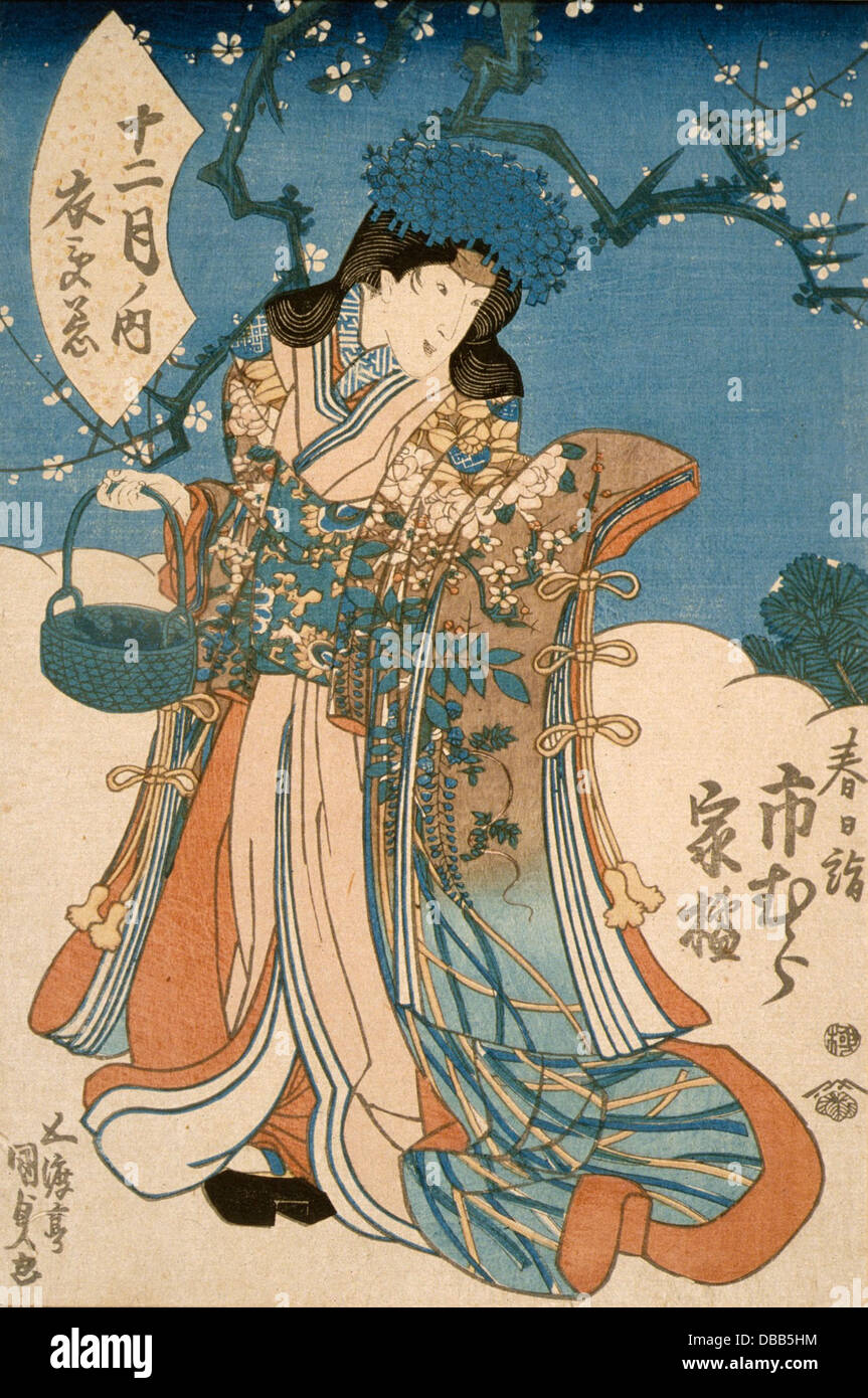 Der Schauspieler Bakumatsu Kakitsu in eine weibliche Rolle M.81.105.4 Stockfoto