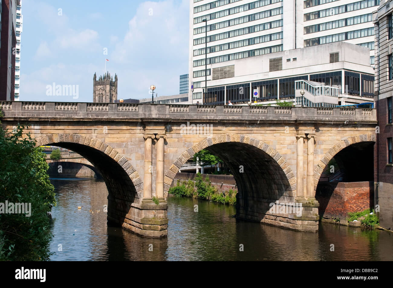 Blackfriars-Brücke über den Fluss Irwell, Manchester, UK Stockfoto