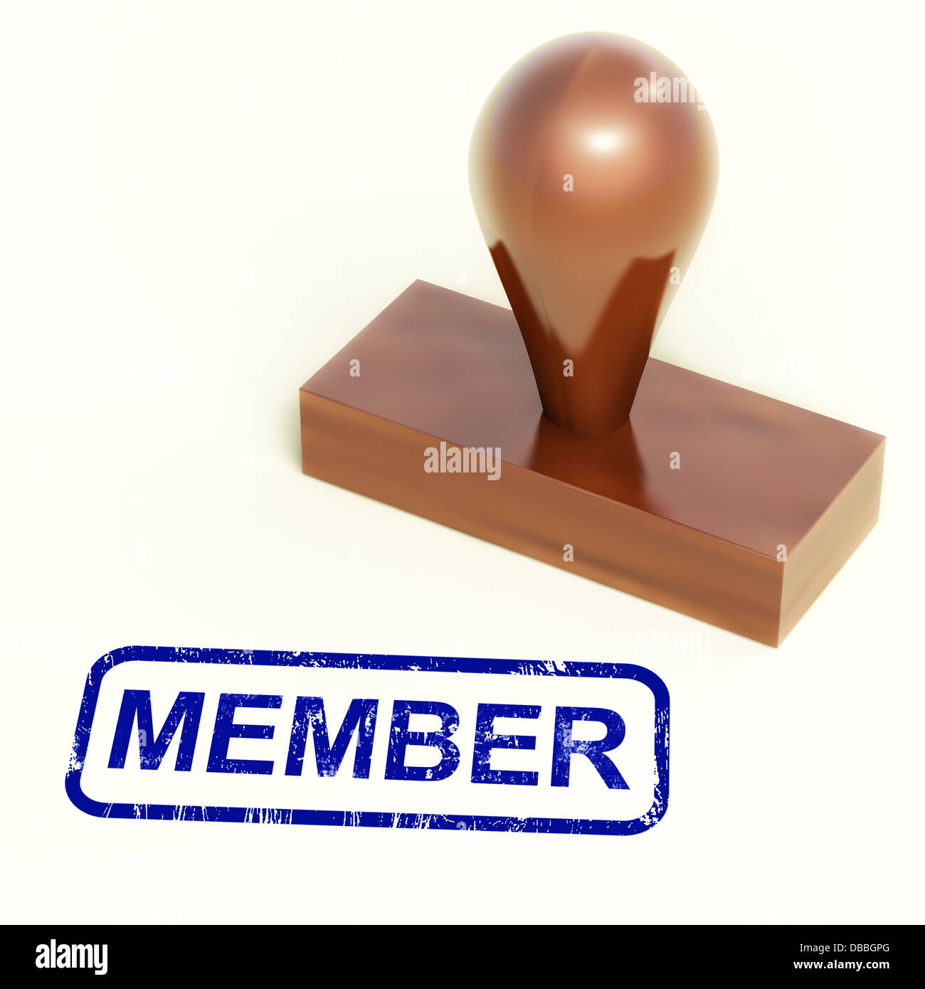Mitglied-Stempel zeigt Mitgliedschaft Anmeldung und Subscribin Stockfoto