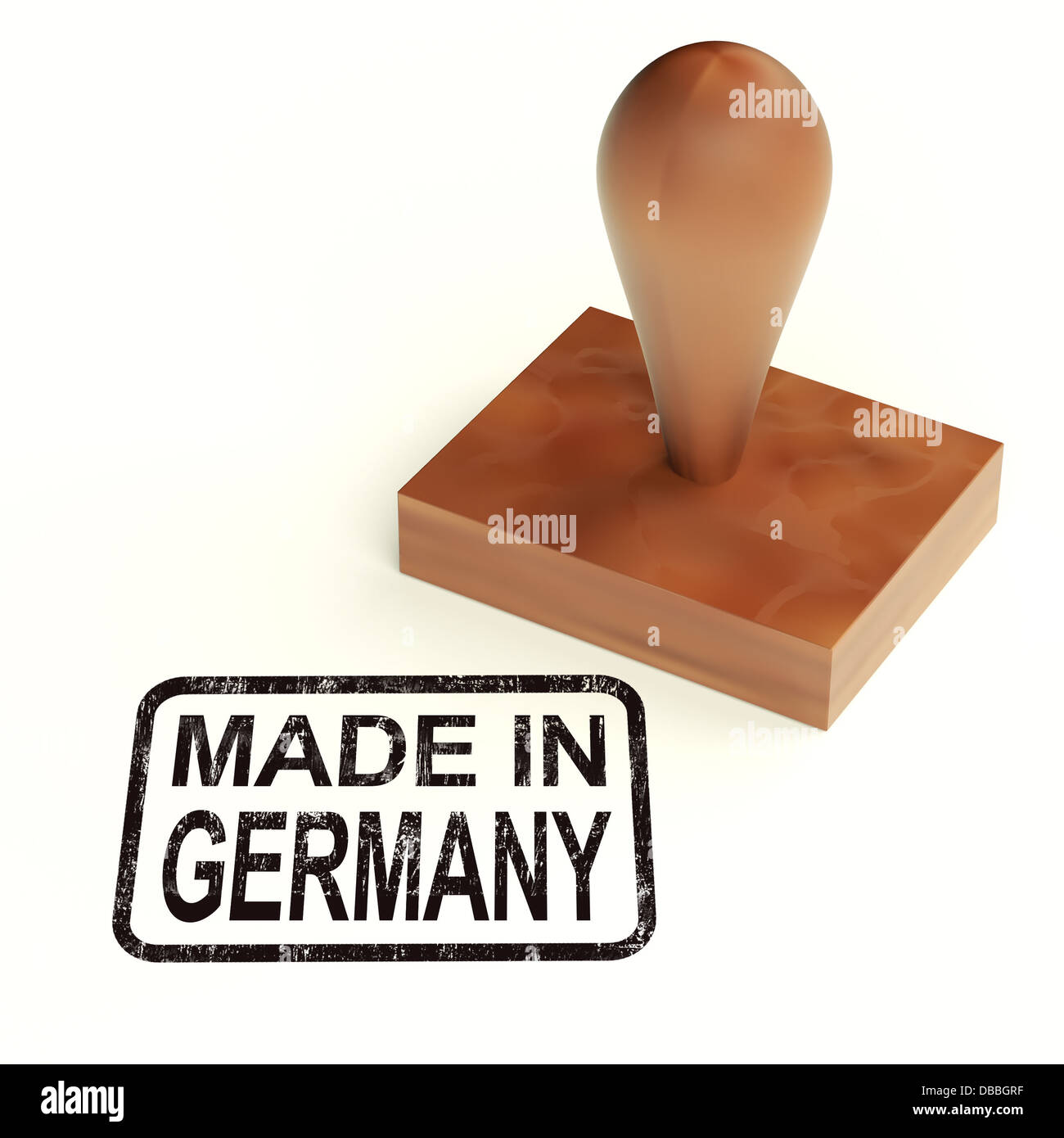 Hergestellt In Deutschland Stempels zeigt deutsche Produkte Stockfoto