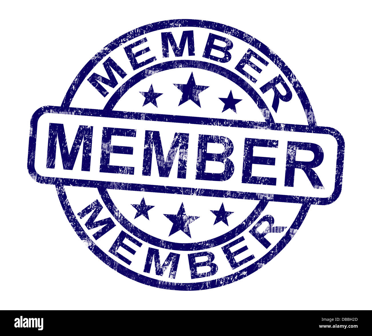 Mitglied Stempel zeigt Mitgliedschaft Registrierung und Anmeldung Stockfoto
