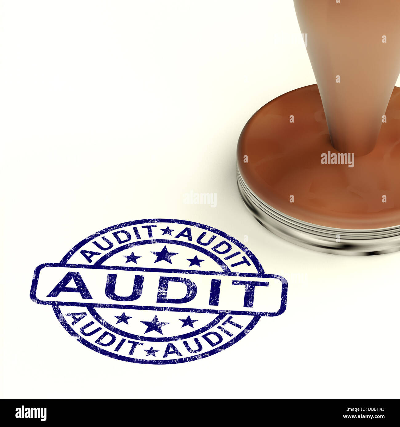 Audit-Stempel zeigt finanzielle Rechnungswesen-Prüfungen Stockfoto