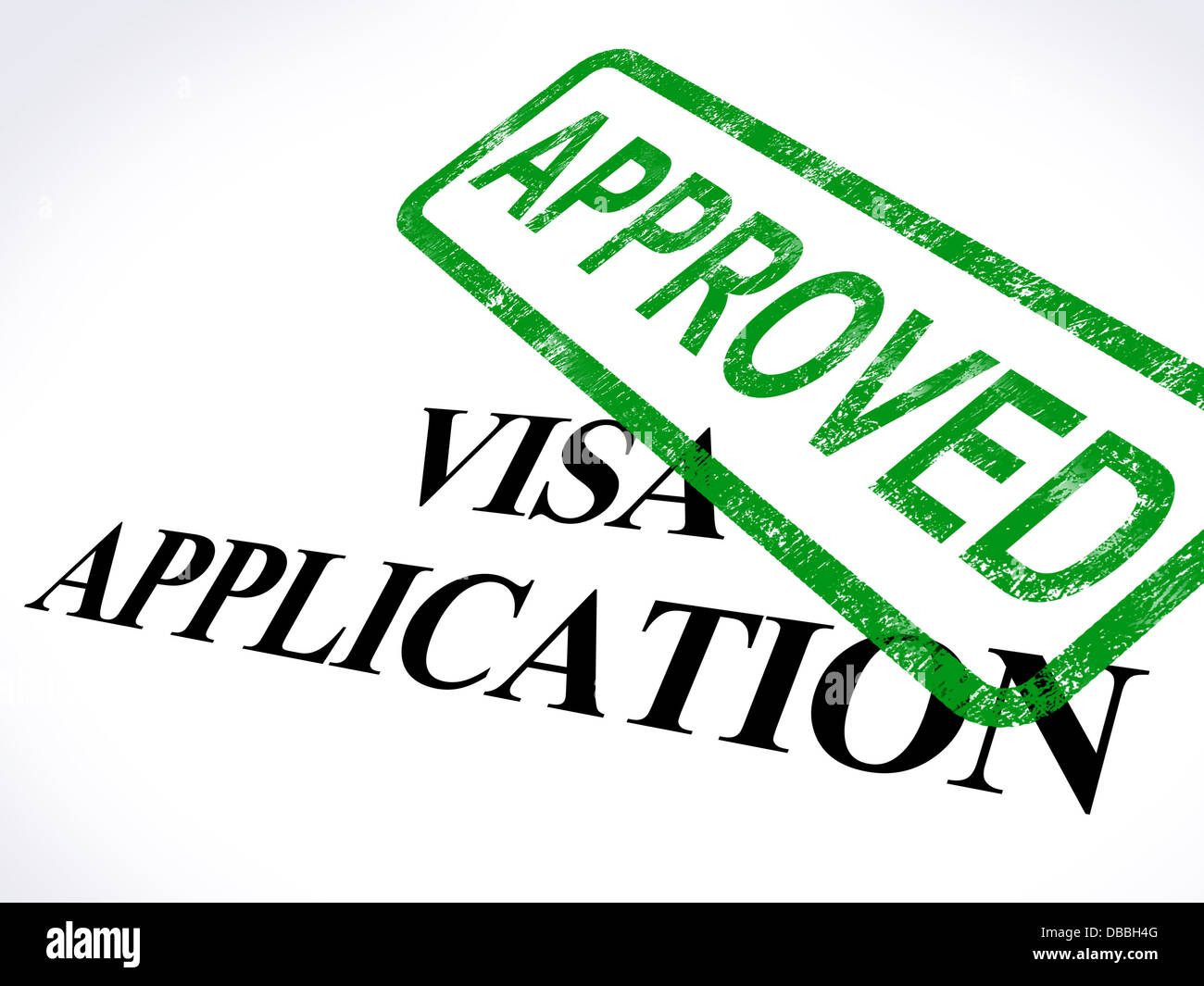 Visa-Antrag genehmigt Stempel zeigt Eintritt Eintritt berechtigt Stockfoto