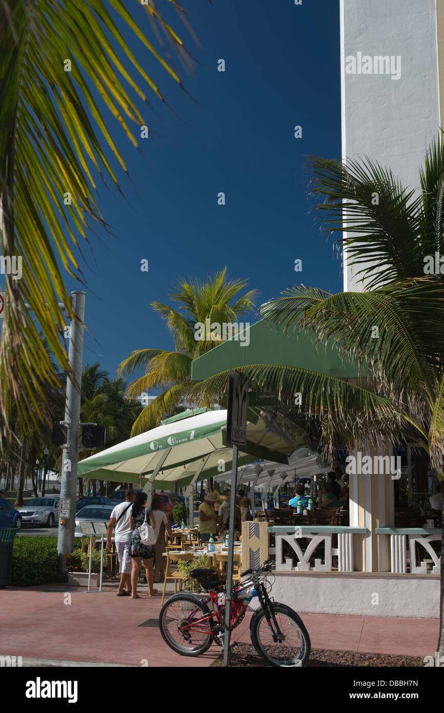 ART-DECO-HOTELS OCEAN DRIVE MIAMI FLORIDA VEREINIGTE STAATEN Stockfoto