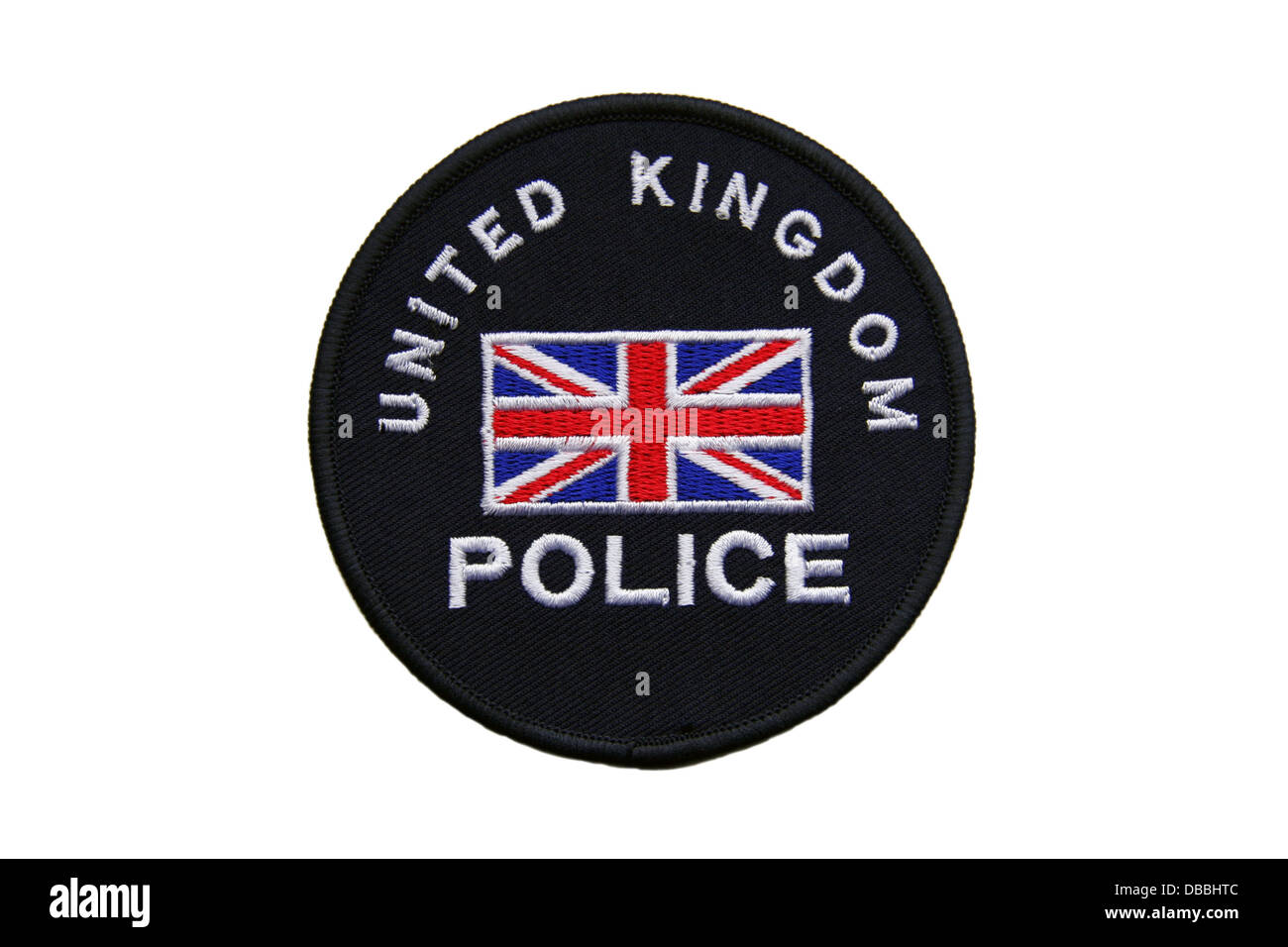 Großbritannien-Polizei-Patch mit britischer Flagge Stockfoto