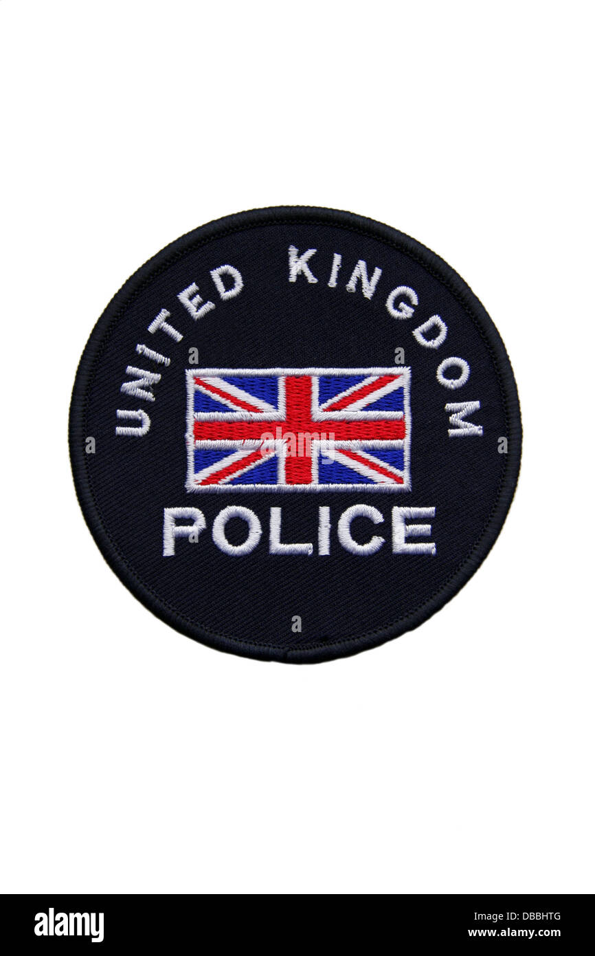 Großbritannien-Polizei-Patch mit britischer Flagge Stockfoto