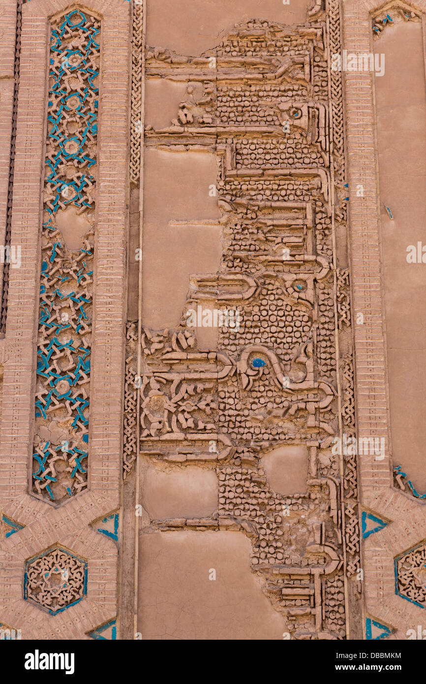 dekorative Inschriften auf der Madrasa von Malik von Zuzan, Verwandten, Iran Stockfoto