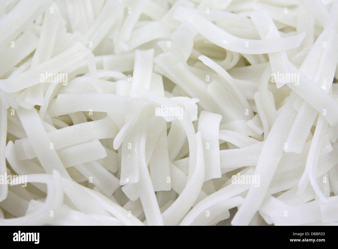 Die weiße chinesische Nudeln nach gekocht. Stockfoto