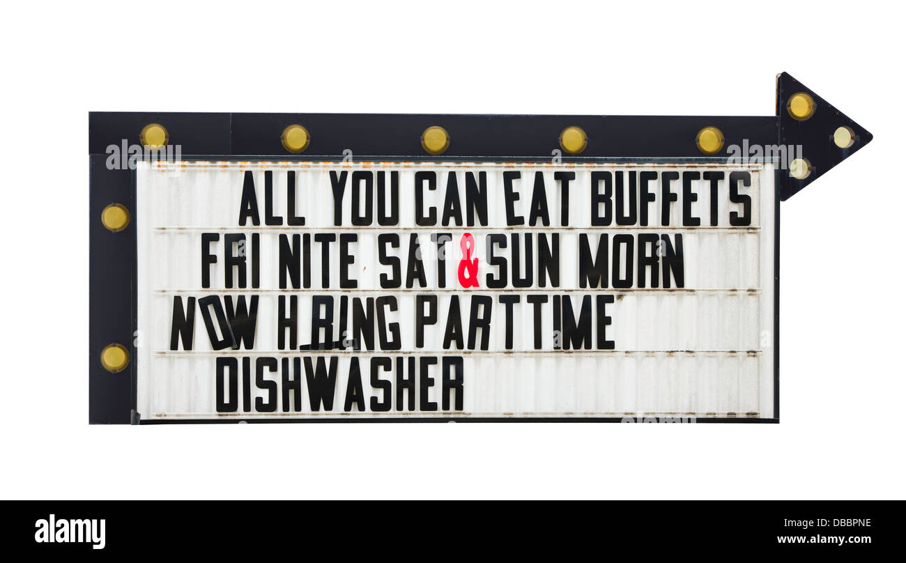 Legen Sie Ihre eigene Nachricht auf dieses leere Retro-Schild Seite Stockfoto