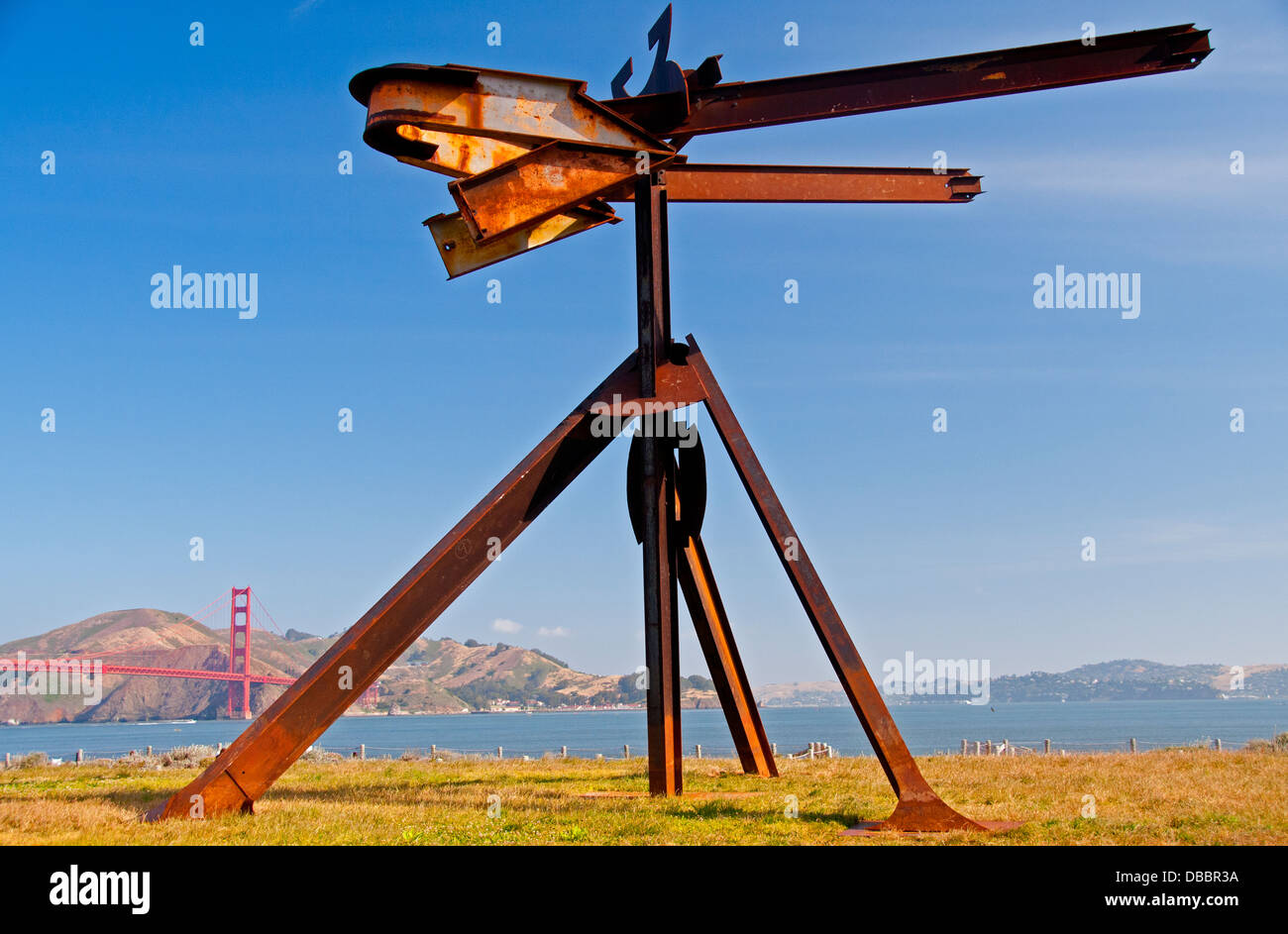 Huru, Mark di Suveros Stahl-Skulptur am San Francisco Crissy Field Stockfoto